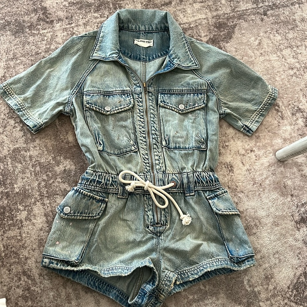 NWOT FREE PEOPLE DENIM ROMPER